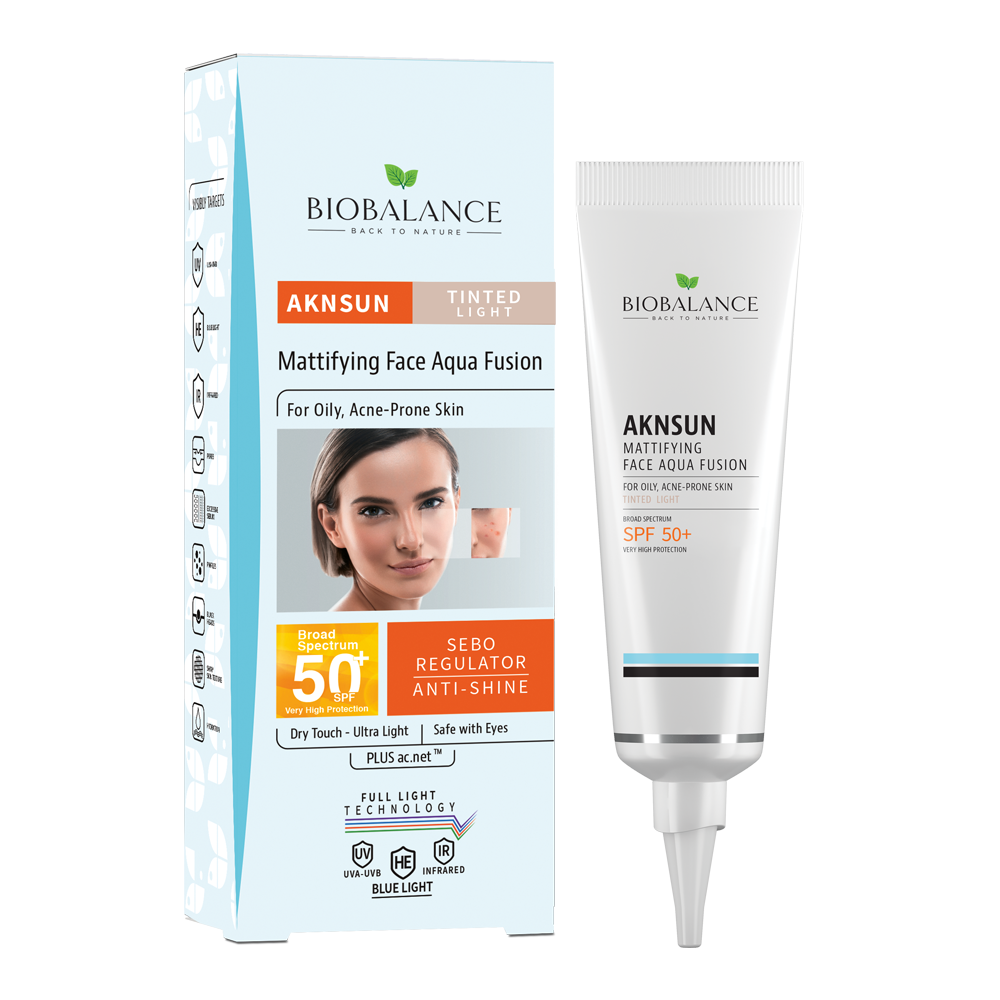 BIOBALANCE Aknsun Mattifying Face Aqua Fusion for oily ,Acne prone skin UV + DIGITAL PROTECTION 40ml
