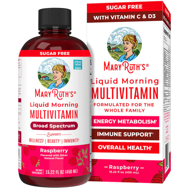 MaryRuths, Liquid Morning Multivitamin, Raspberry, 15.22 fl oz (450 ml)